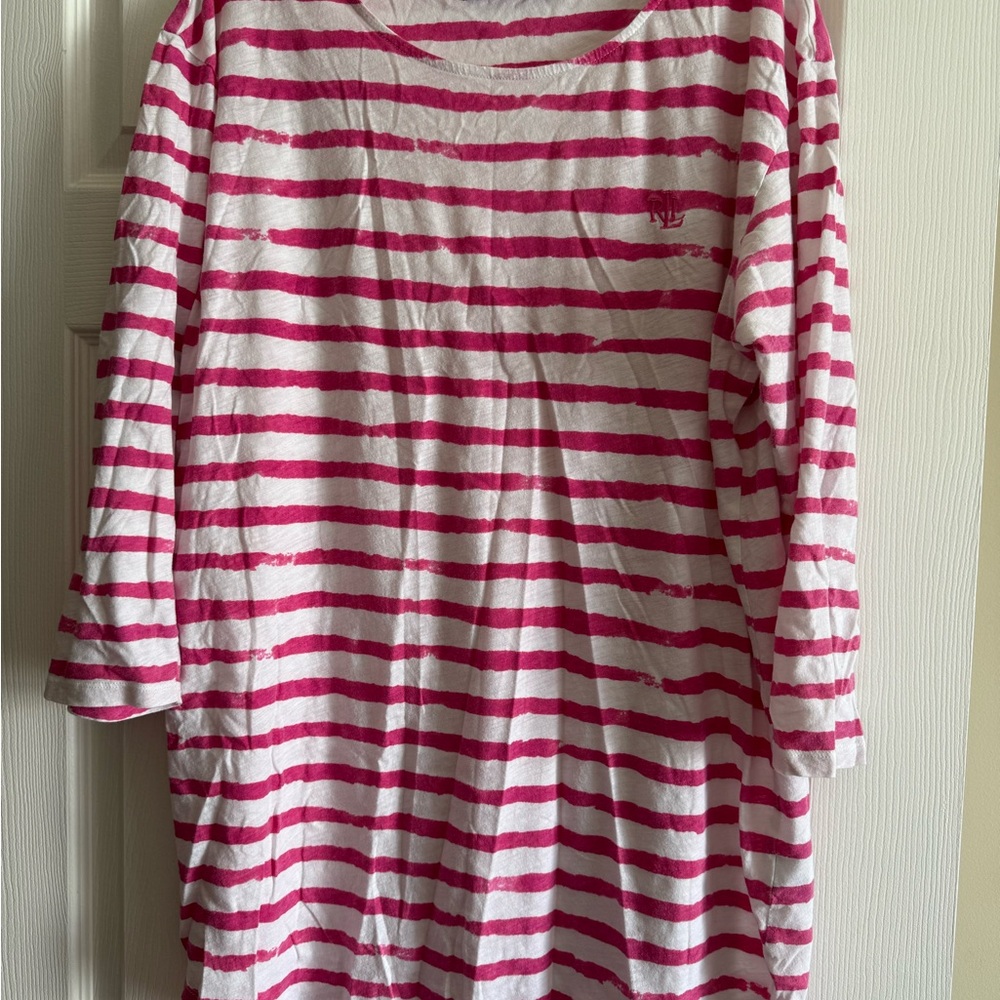 Ralph Lauren Pink and White Striped Top